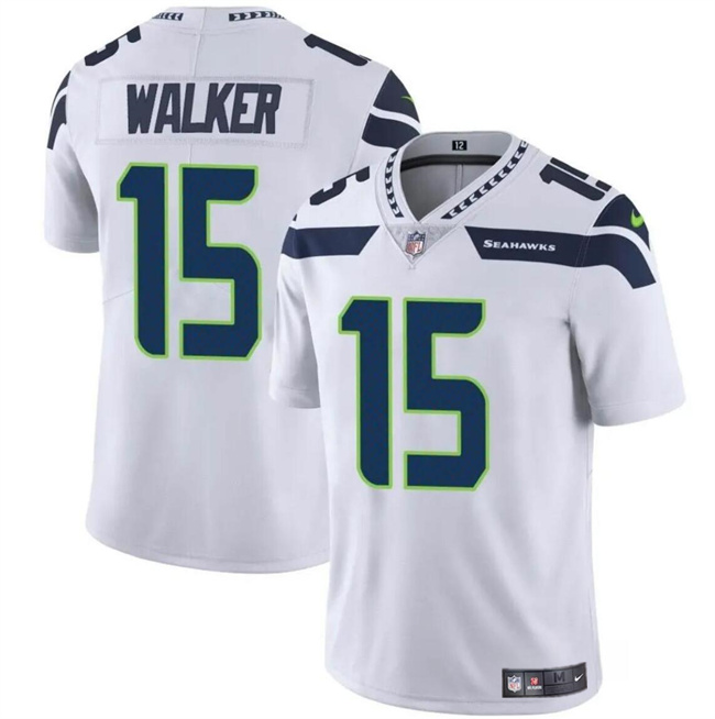 Men's Seattle Seahawks #15 P.J. Walker White Vapor Limited Football Stitched Jersey